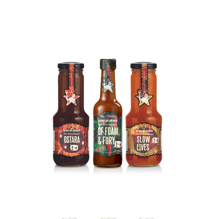 Mics Chilli Galway Bay Brewery Hot Sauce Gift Set(3x Sauces)