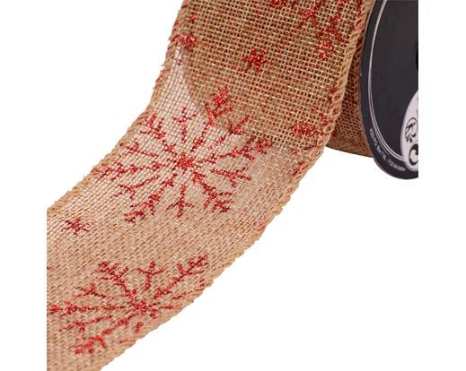 Ribbon jute 6ass red/colour(s) L.270cm x W.6cm x H.0.01cm