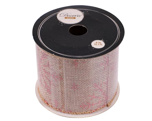 Ribbon jute 6ass red/colour(s) L.270cm x W.6cm x H.0.01cm