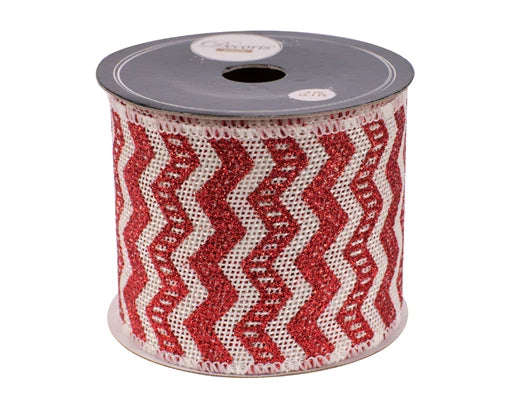 Ribbon jute 6ass red/colour(s) L.270cm x W.6cm x H.0.01cm