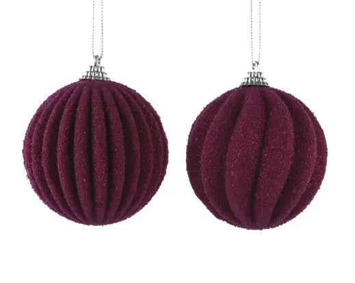 Bauble foam glitters, beads festive pink D.8cm