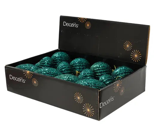 Bauble foam glitter 3ass emerald D.8cm