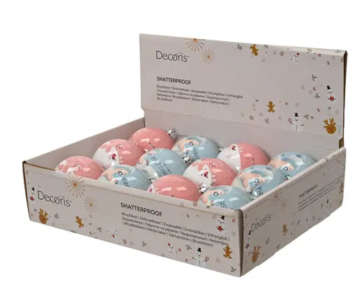 Bauble on wire polyfoam shiny baby assorted D.8cm