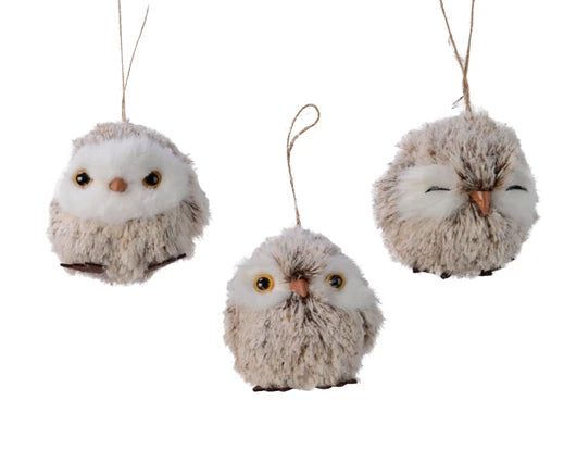 Owl polyester  light brown L.10cm x W.10cm x H.10cm