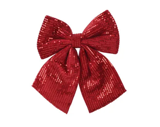 Bow polyester w sequins oxblood L.2cm x W.20cm x H.22cm