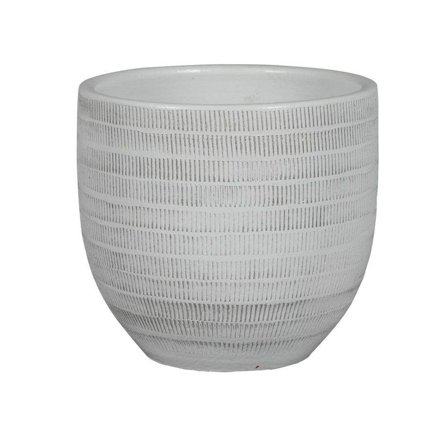 Le Havre 20-01W White Ø24Cm H22Cm - Pots - Windyridge Garden Centre