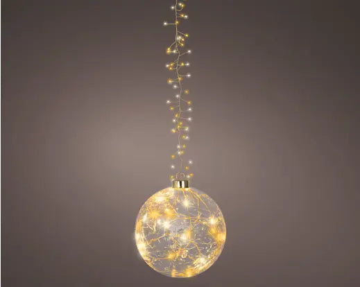 Micro LED ball flashing effect Battery-operated indoor transparent/warm white/classic warm D.14cm