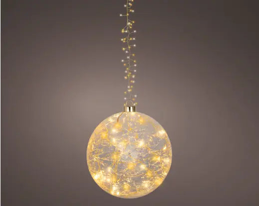 Micro LED ball flashing effect Battery-operated indoor transparent/warm white/classic warm D.19cm