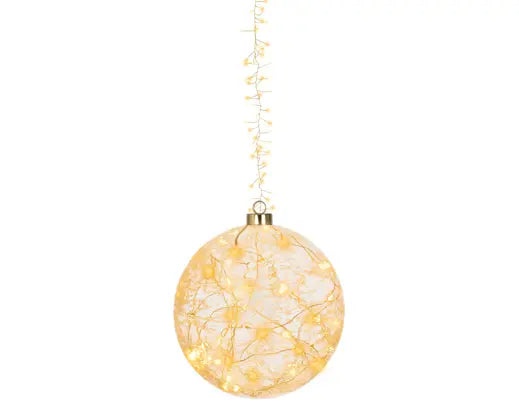 Micro LED ball flashing effect Battery-operated indoor transparent/warm white/classic warm D.19cm