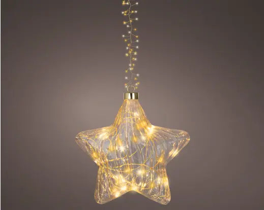 Micro LED star flashing effect Battery-operated indoor transparent/warm white/classic warm D.19cm x L.6.5cm