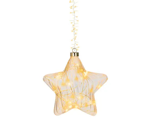 Micro LED star flashing effect Battery-operated indoor transparent/warm white/classic warm D.19cm x L.6.5cm