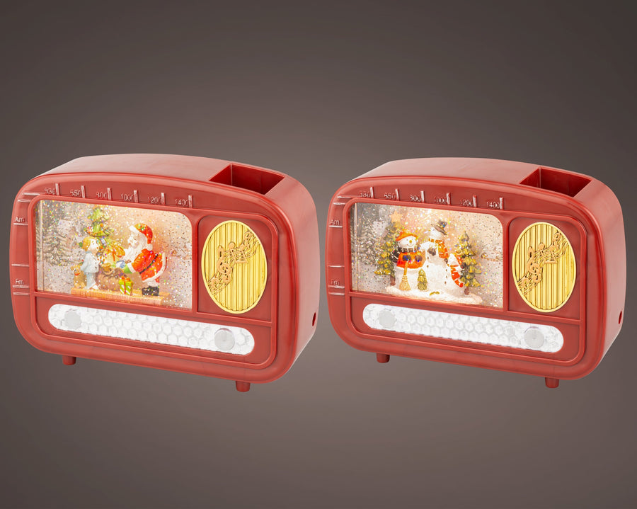 Led Water Spinner Plastic Radio Steady Bo Indoor  Red/Warm White L.6.3Cm X W.22Cm X H.15.5Cm - Christmas Lights - Windyridge Garden Centre