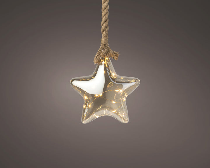 Micro LED star steady Battery-operated indoor smokey/classic warm D.19cm x L.6.5cm