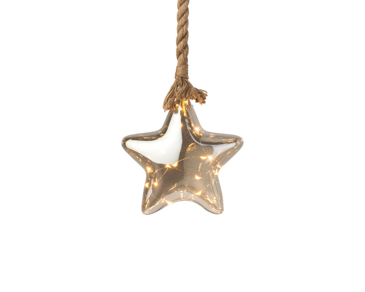 Micro LED star steady Battery-operated indoor smokey/classic warm D.19cm x L.6.5cm