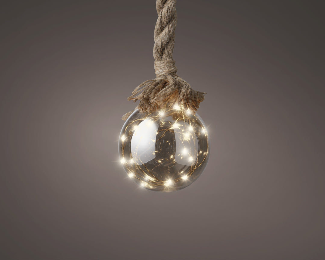 Micro LED ball steady Battery-operated indoor smokey/classic warm D.14cm