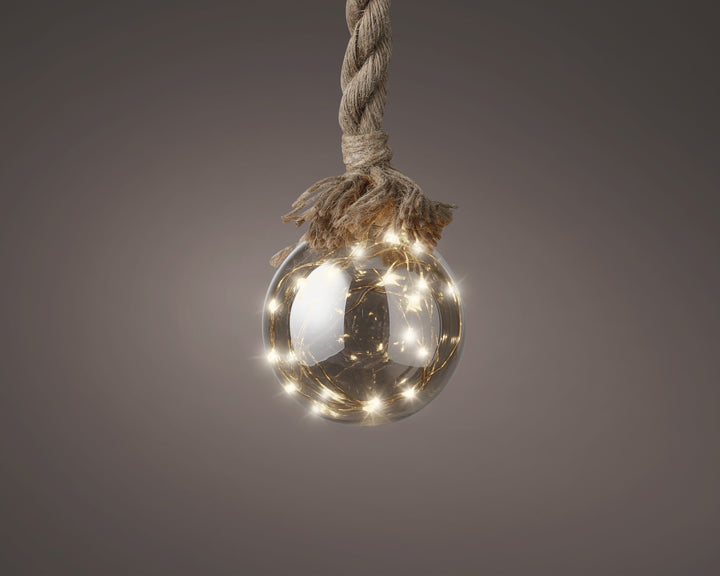 Micro LED ball steady Battery-operated indoor smokey/classic warm D.14cm