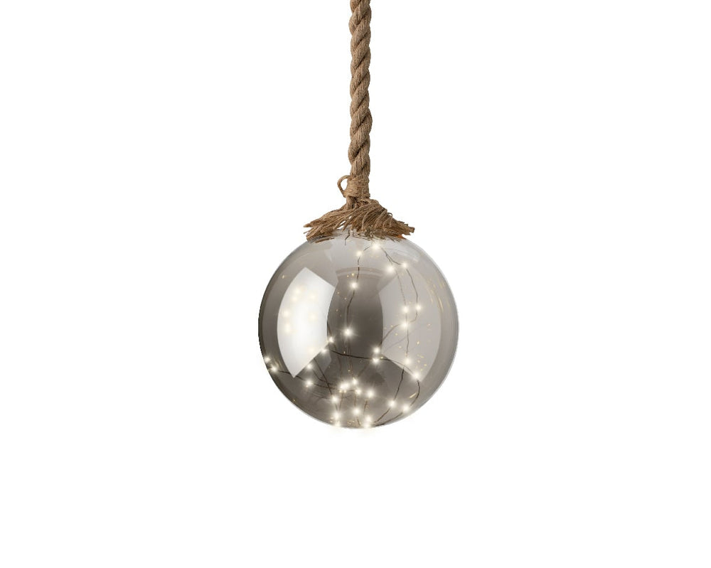 Micro Led Ball Steady Bo Indoor Smokey/Classic Warm Dia20Cm - Christmas Lights - Windyridge Garden Centre