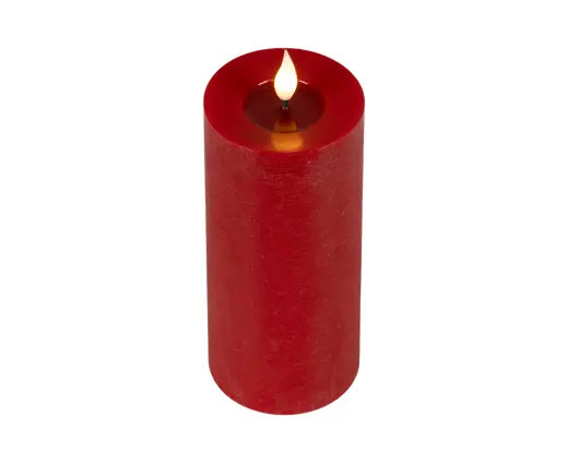 LED realistic wick candle wax pit on top w resin fire flame effect Battery-operated indoor red/warm white D.7.5cm x H.20cm