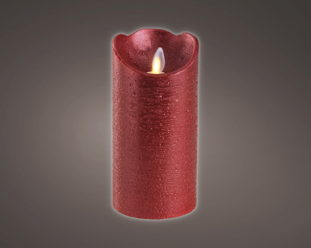 Led Waving Candle Wax Wave Top Bo Indoor Christmas Red/Warm White Dia7.5Cm X H.15Cm - Christmas Lights - Windyridge Garden Centre