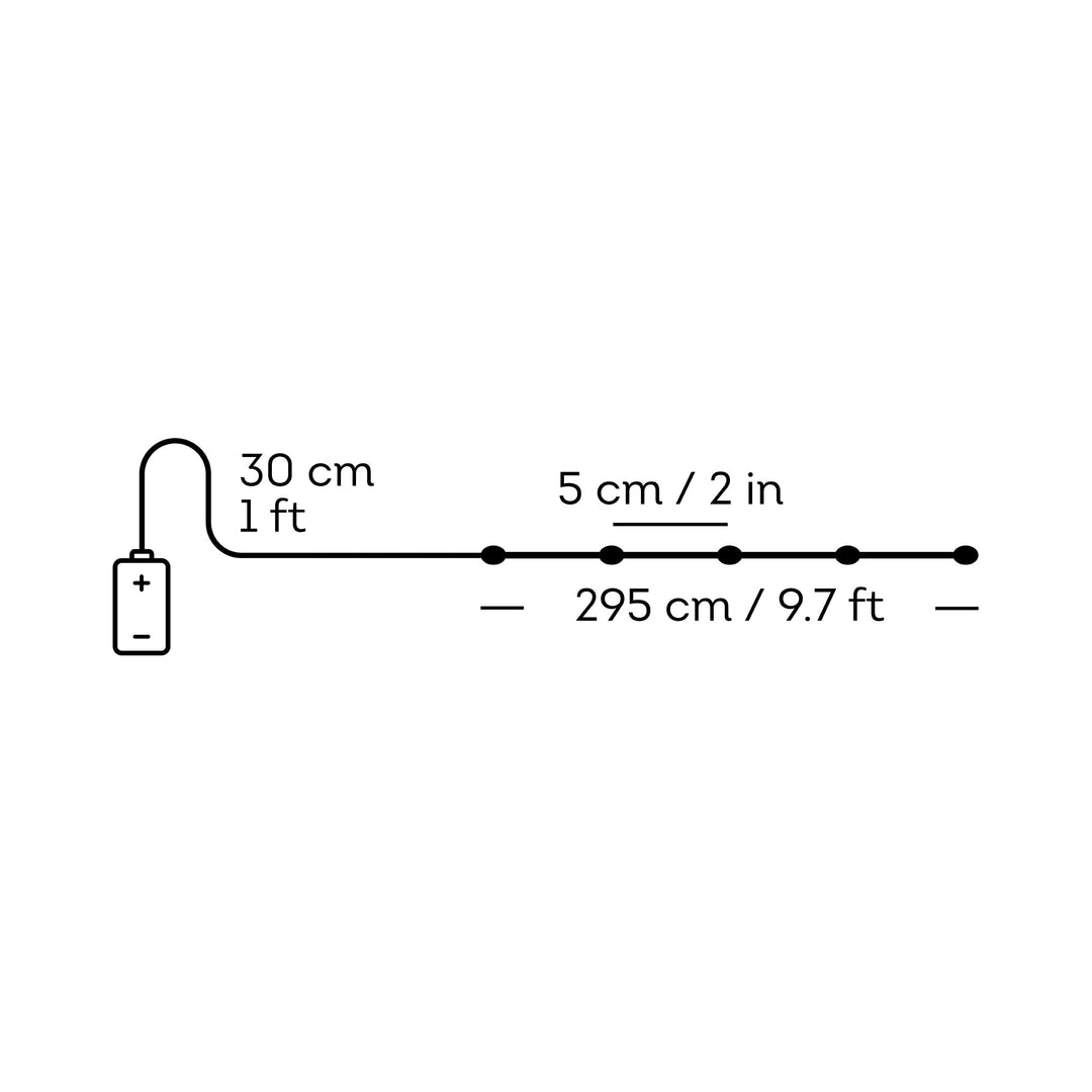 Micro LED string lights steady classic warm L.295cm