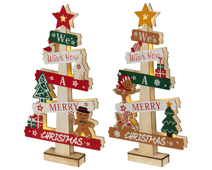 LED scenery plywood steady Battery-operated indoor fsc 100% colours/warm white L.4.5cm x W.24.3cm x H.44cm