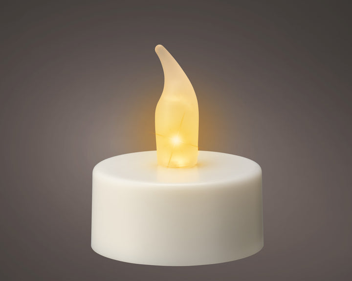LED tealight plastic fire flame effect Battery-operated indoor white/flame D.3.8cm x H.4.6cm