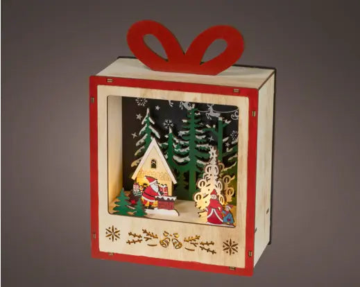 LED scenery plywood steady Battery-operated indoor fsc 100% colours/warm white L.8.5cm x W.16cm x H.22.7cm