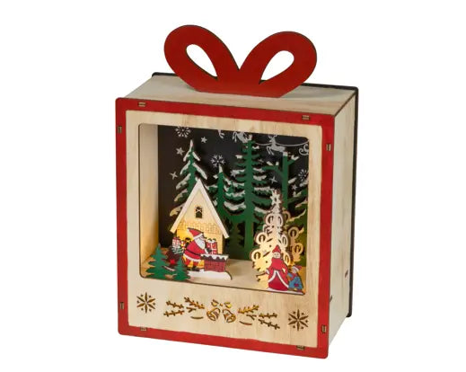 LED scenery plywood steady Battery-operated indoor fsc 100% colours/warm white L.8.5cm x W.16cm x H.22.7cm
