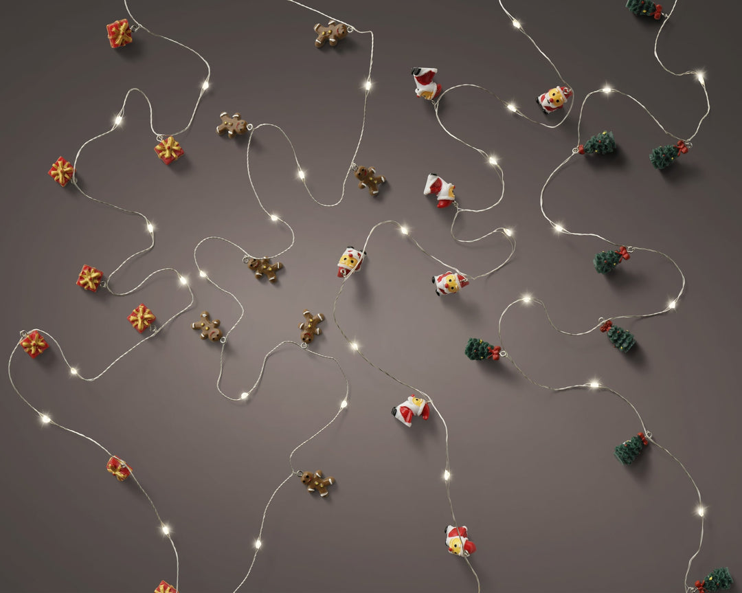 Micro Led Deco String Lights Steady Bo Indoor 4Ass Silver/Warm White L.190Cm - Christmas Lights - Windyridge Garden Centre