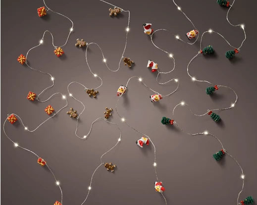 Micro LED deco string lights steady BO indoor 4ass silver/warm white L.190cm