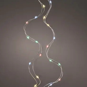 Micro LED stringlights steady BO indoor silver/multi L.495cm