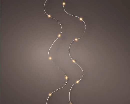 Micro LED stringlights steady BO indoor silver/classic warm L.295cm
