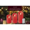 LED waving candle wax wave top BO indoor mix christmas red/warm white D.7.5cm x H.15cm
