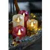 LED waving candle wax wave top BO indoor mix christmas red/warm white D.7.5cm x H.15cm