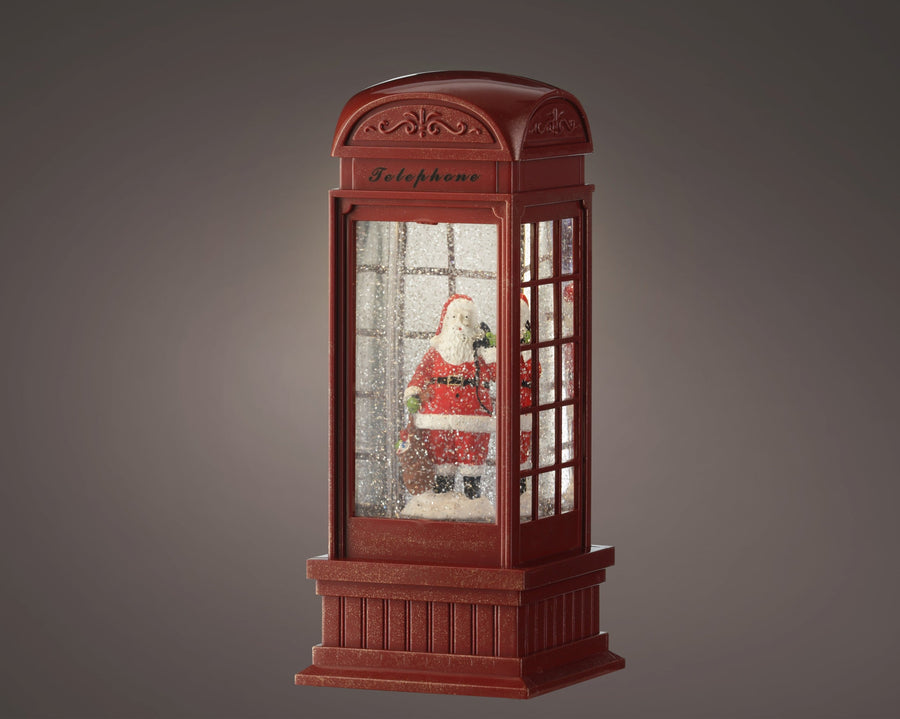 LED water spinner plastic telephone booth with motion BO indoor