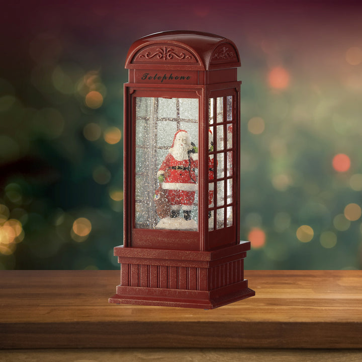 LED water spinner plastic telephone booth with motion BO indoor