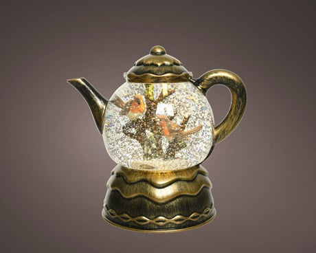 LED water spinner plastic teapot steady BO indoor gold/warm white L.12cm x W.18cm x H.18cm