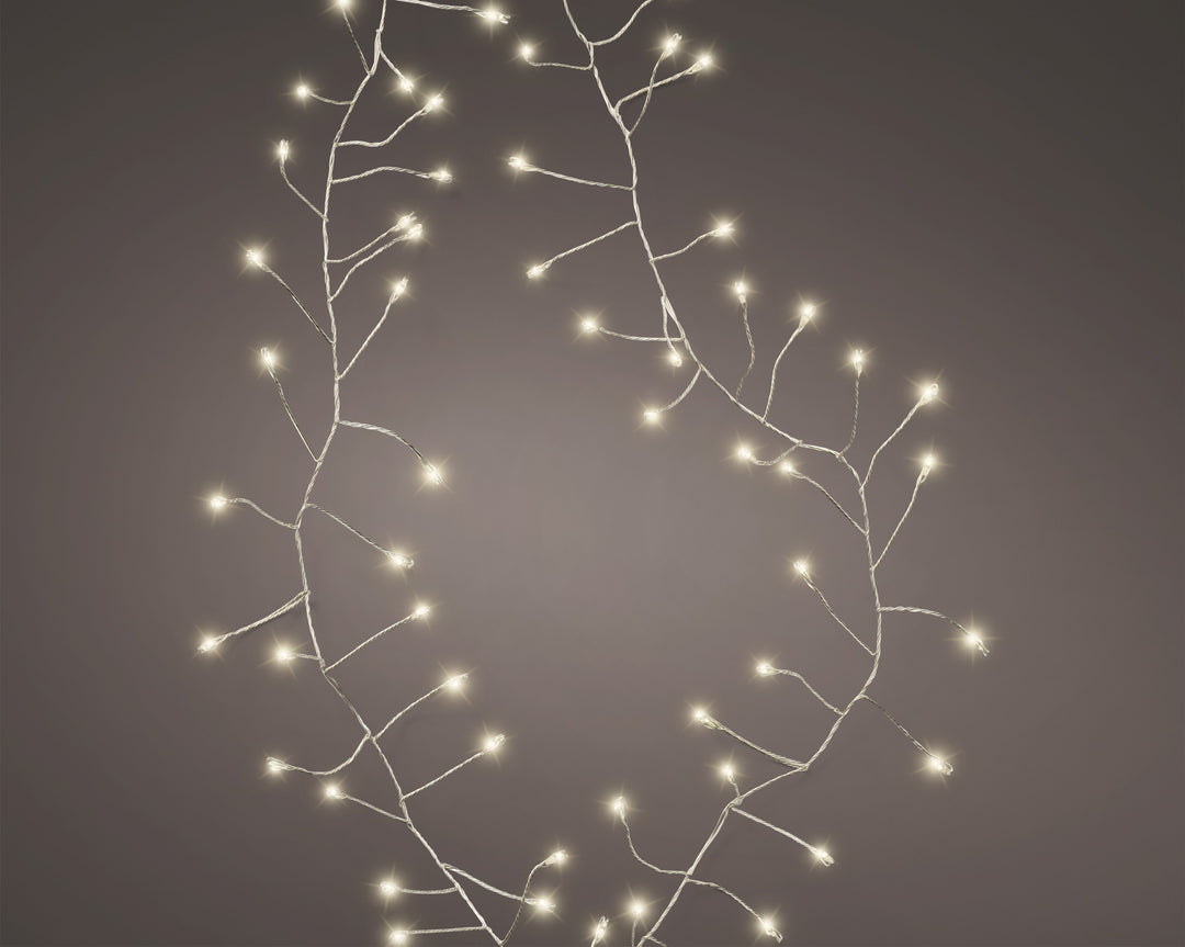 Micro LED Compact Lights Steady Battery-Operated Indoor Silver/Warm White L.120cm