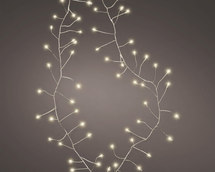 Micro LED Compact Lights Steady Battery-Operated Indoor Silver/Warm White L.120cm