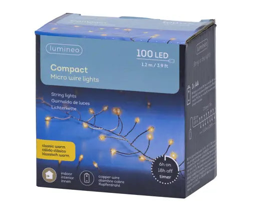 Micro LED compact lights steady BO indoor copper/Classic warm 120cm-100L