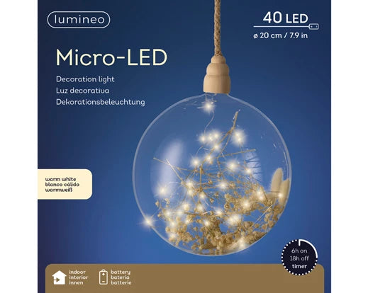 Micro LED ball dia20cm   -   transparent/classic warm