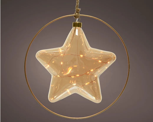 Micro LED star steady BO indoor amber/clic warm D.26cm