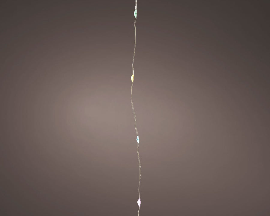 Micro Led Stringlights Steady Bo Indoor Silver/Soft Multi L.495Cm - Christmas Lights - Windyridge Garden Centre