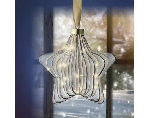 Micro LED star steady Battery-operated indoor clear/warm white L.6.5cm x W.20cm x H.20cm