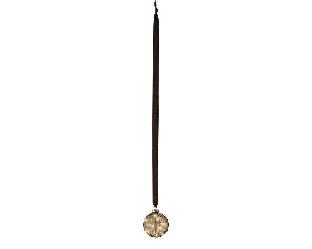 Micro Led Ball Steady Bo Indoor Brown/Warm White D.10Cm - Christmas Lights - Windyridge Garden Centre