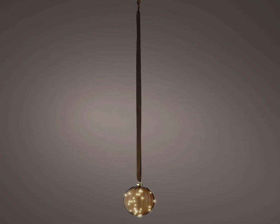 Micro Led Ball Steady Bo Indoor Brown/Warm White D.14Cm - Christmas Lights - Windyridge Garden Centre