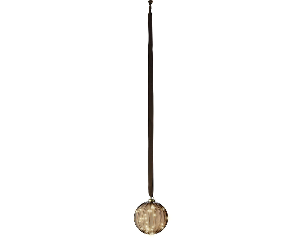 Micro Led Ball Steady Bo Indoor Brown/Warm White D.14Cm - Christmas Lights - Windyridge Garden Centre