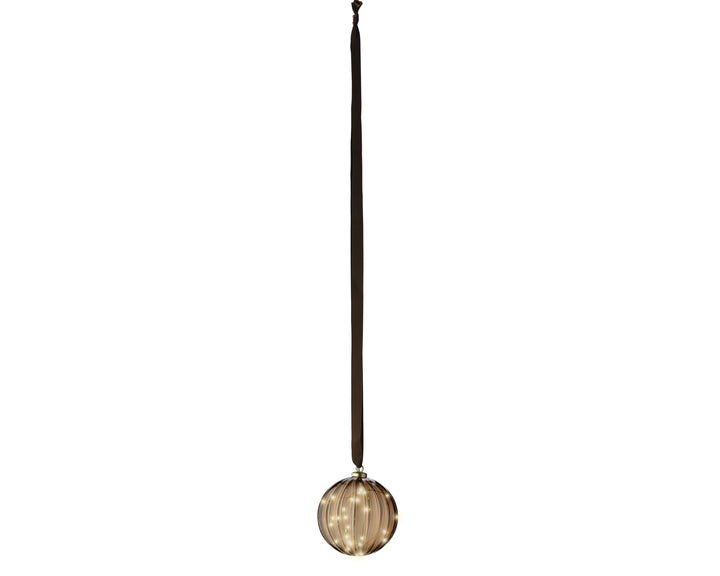Micro Led Ball Steady Bo Indoor Brown/Warm White D.14Cm - Christmas Lights - Windyridge Garden Centre