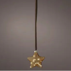 Micro LED star steady BO indoor brown/warm white L.6.5cm x W.20cm x H.20cm