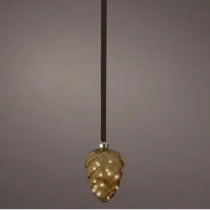 Micro LED pinecone steady BO indoor brown/warm white D.15cm x H.21cm